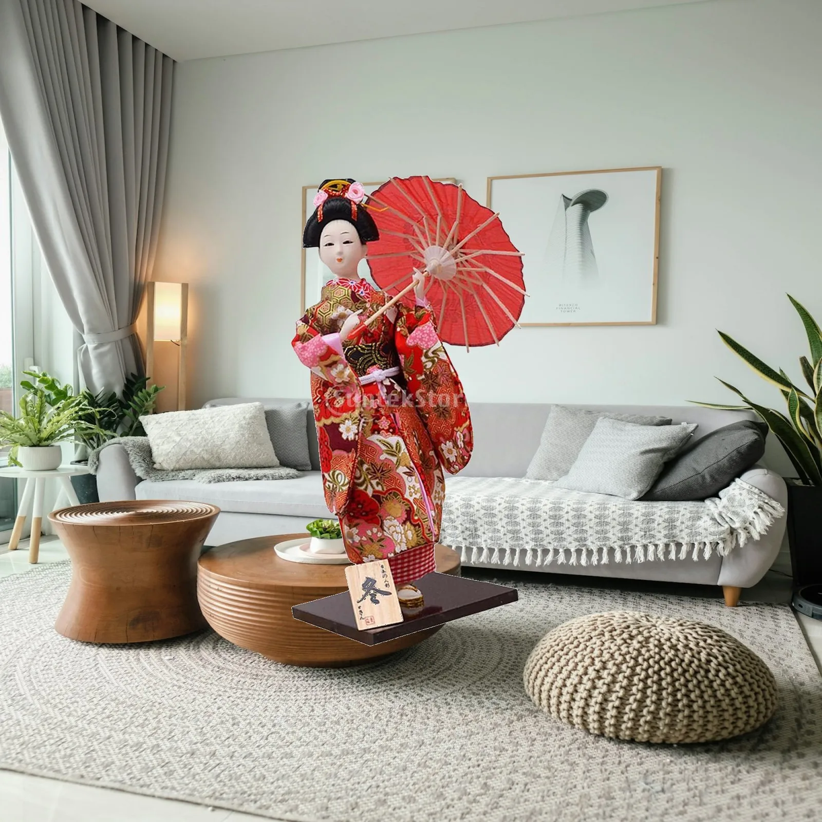 Japanese Geisha Asian Geisha Doll Girl Statue Handicraft Collectible Figurine 12