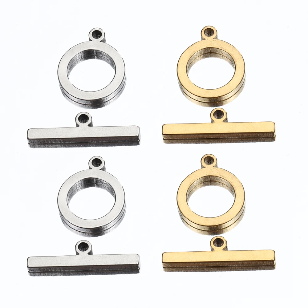 5 Sets of Stainless Steel Gold Flat OT Toggle Clasp DIY Jewelry Making Necklace Bracelet Connector Hook Found Supplies image 6