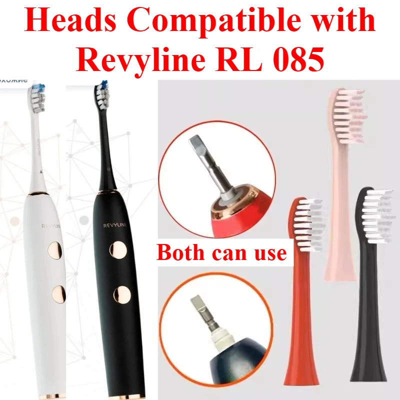 

8pcs Replacement Toothbrush Heads Compatible with Revyline RL 085 RL085, 8 Pack Replacement Brush Heads Come with Caps