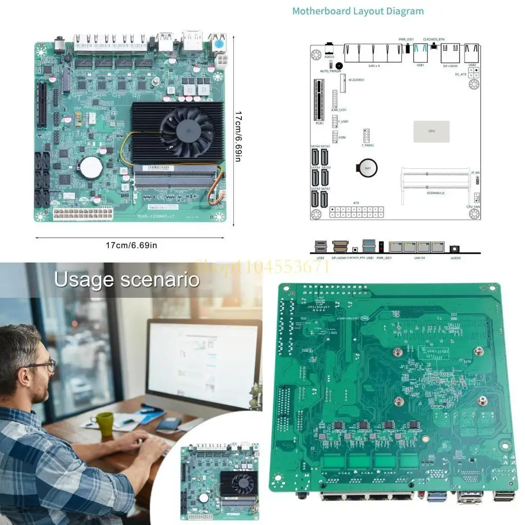 

Бестселлер N5105 ITX Poard для NAS System Soft Routers N5105 Материнские платы ITX с 2 сетевым портом расширяются