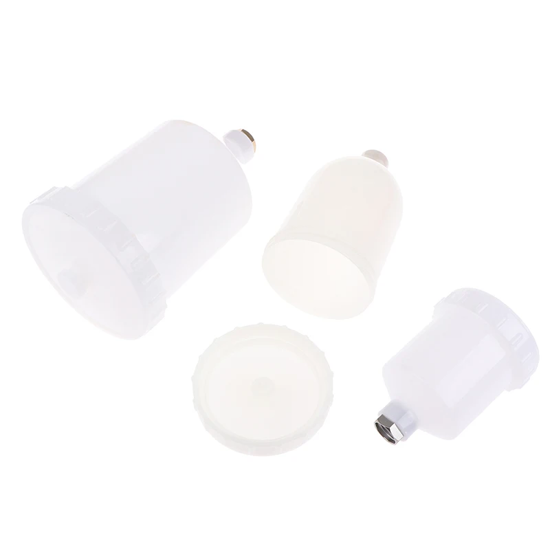 125/250/600Ml Plastic Spuitverf Cup Sproeier Cup Lucht Zwaartekracht Toevoer Verf Spuitpot Draad Connector Voor Spuitpistool Onderdelen