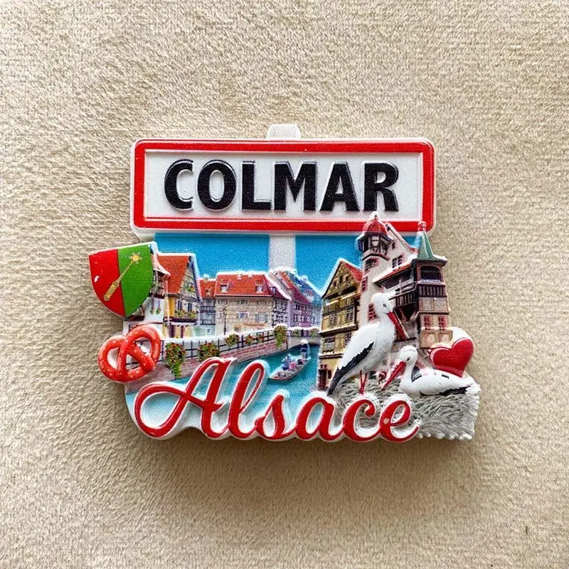 

Colmar Tourist Souvenir Refrigerator Magnet Landscape Architecture 3D Magnetic Sticker Unique Gift Personalized Decoration
