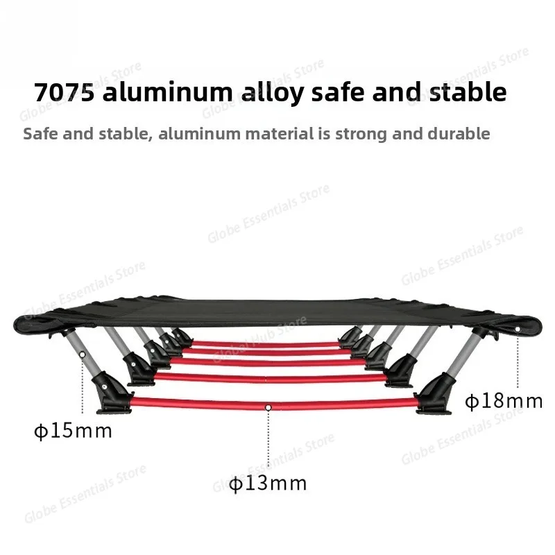 Outdoor Folding Bed Ultralight Camping Cot Travel Camp Bed Sleeping Pad Mat Cot Mattress Cover for Hiking Fishing Picnic