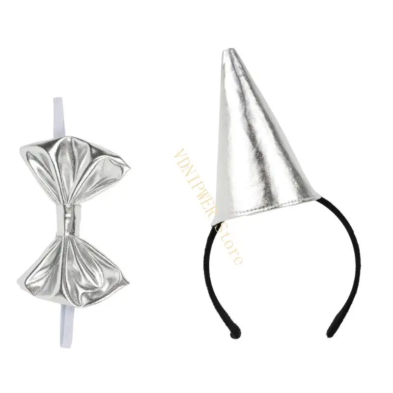 Tin Man Hat Hairband Bowtie Roleplay Costume Accessoire pour Halloween Theme Party D08E