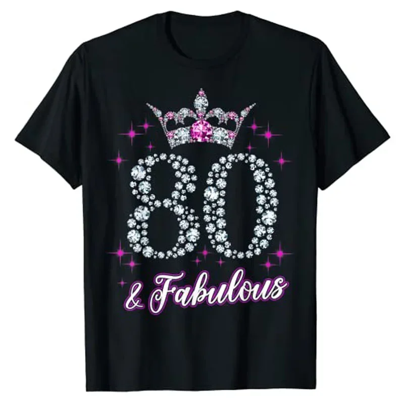 80 Years Old Gifts Fabulous Since 1942 80th Birthday T-Shirt Grandma Gigi Gifts Grandmother Nana Sayings Quote Hot Sale Tops man