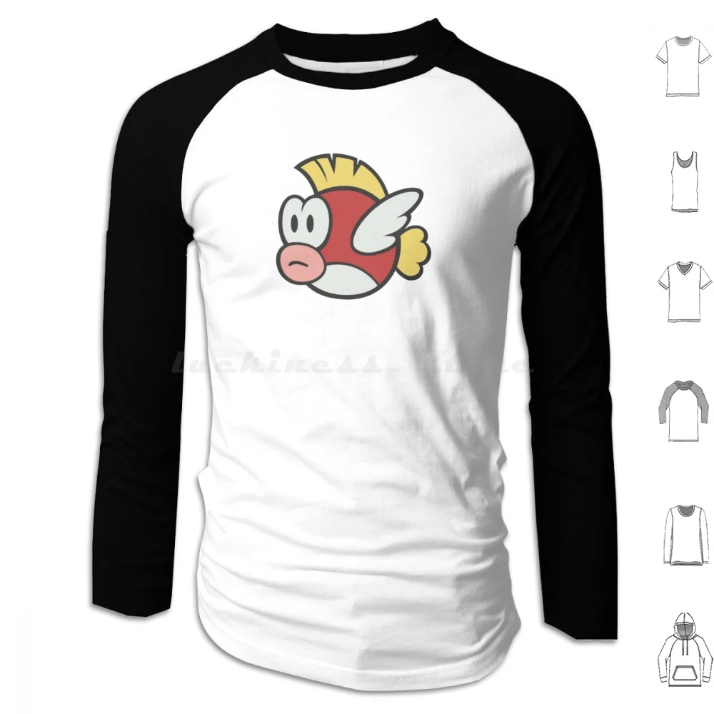 Paper Cheep-Cheep Hoodie cotton Long Sleeve Paper Super Paper Paper Super Video Games Cute Thousand Year Door Paper The