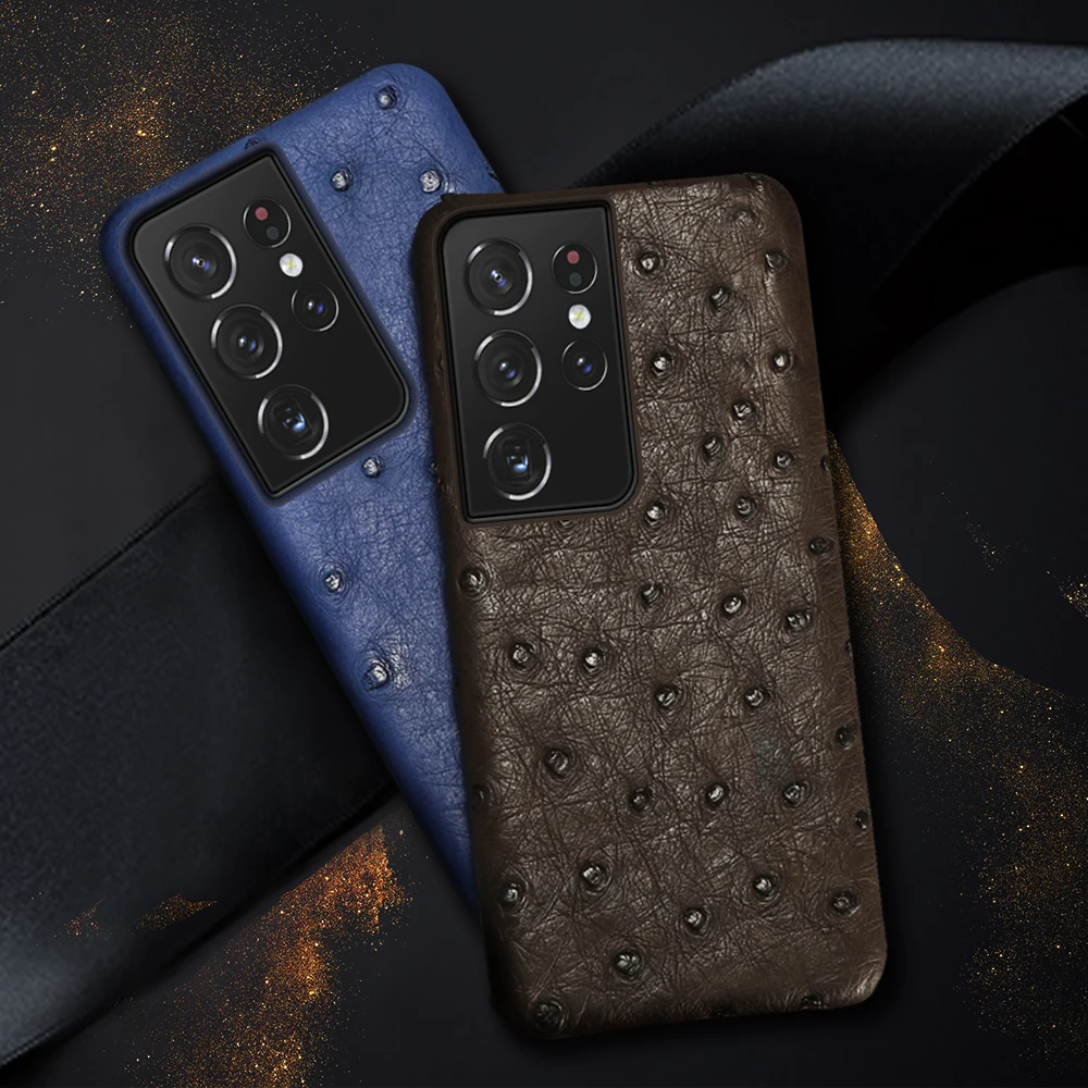 100% Genuine Leather Phone Case For Samsung Galaxy S25 S21 S22 S23 S24 Ultra S25 Plus S24Plus S23Plus A55 5G Luxury Back Cover view 2