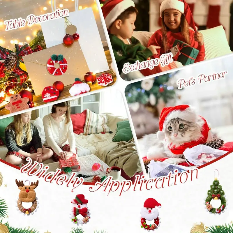 عيد الميلاد الأنابيب المنظفات مجموعة 3D ورأى شنقا سحر شجرة عيد الميلاد سانتا كلوز لطيف شنقا الحلي لزينة شجرة #6