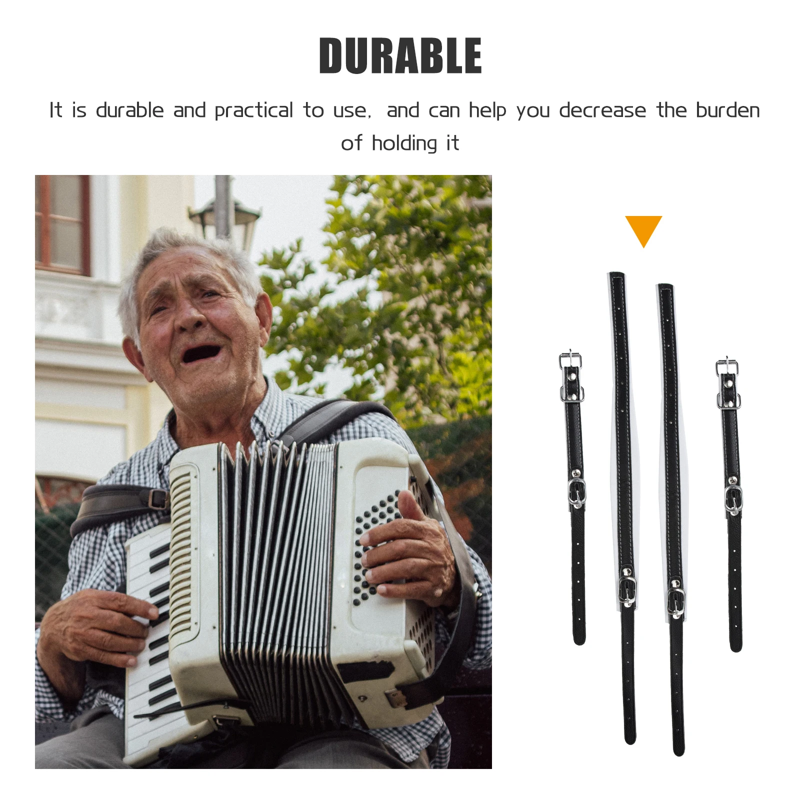 

1 Set Strap Premium Durable Pu Belt Adjustable Comfortable Replacement For Acoustic Accordion Shoulder Support Bass