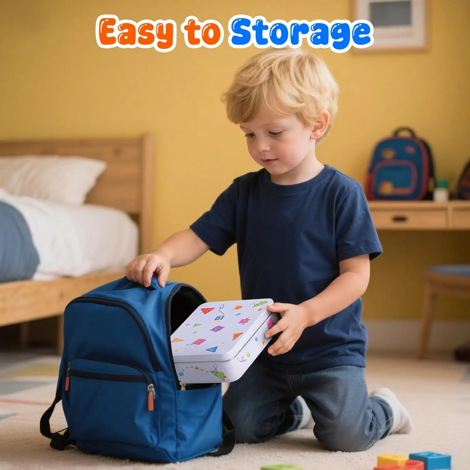 Mini Magnetic Tiles With Metal Storage Box Magnetic Building Blocks Kids Games Portable Montessori Education Toys For New Year