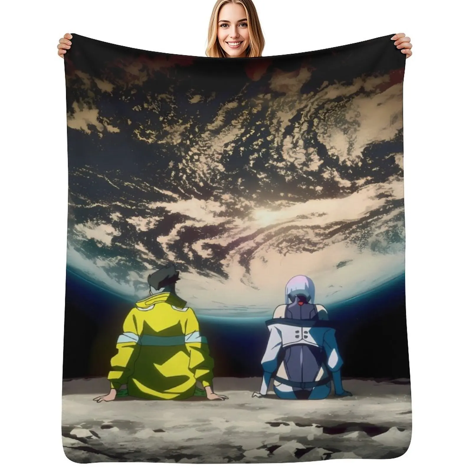 

Cyberpunk EdgeRunners Moon Lucy David Throw Blanket manga Plush wednesday Designers Blankets