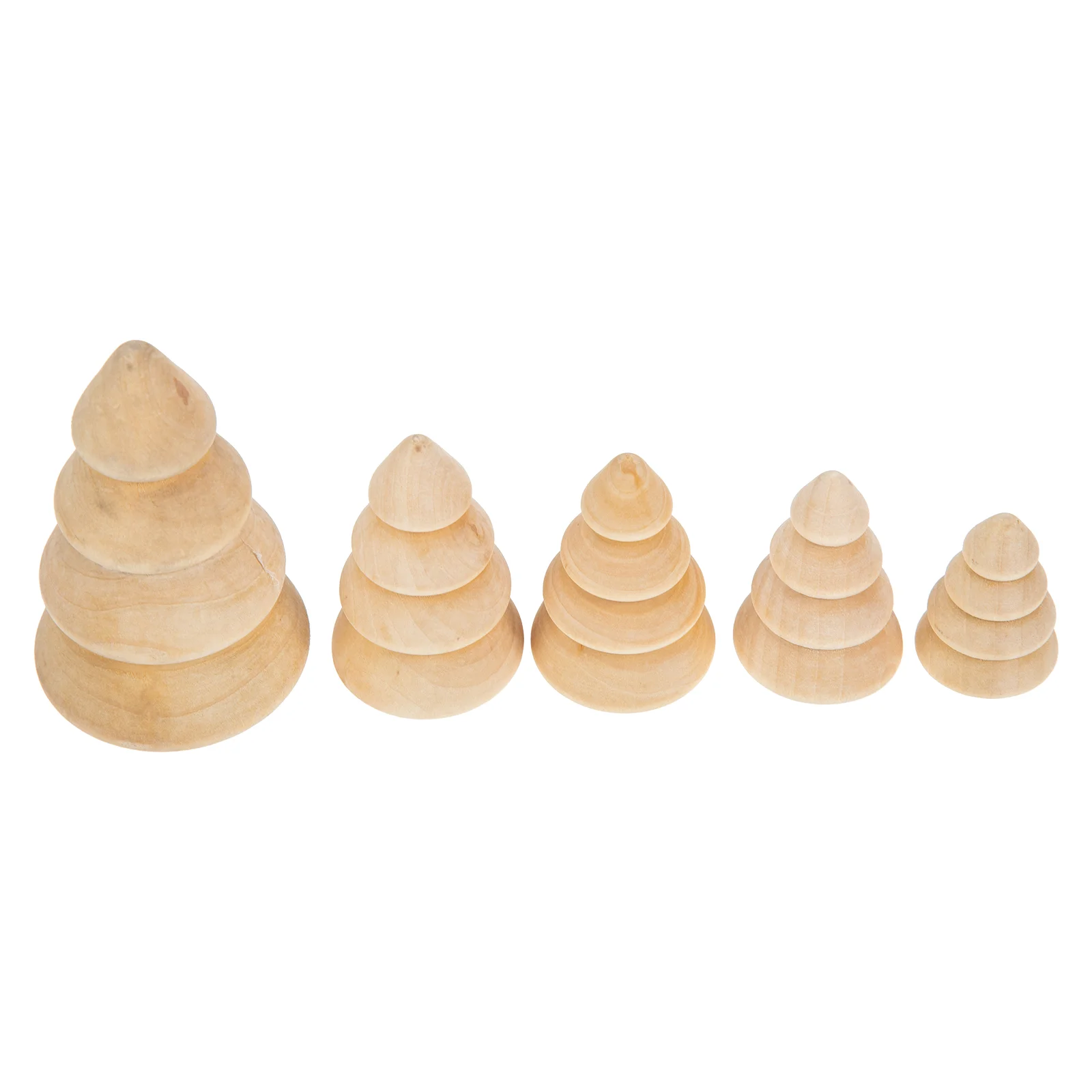 5 Gift  Optimized Title: 5 Pcs Christmas Tree Wooden Adornment Beige Desktop Scene Decor Unique nament Fine Workmanship