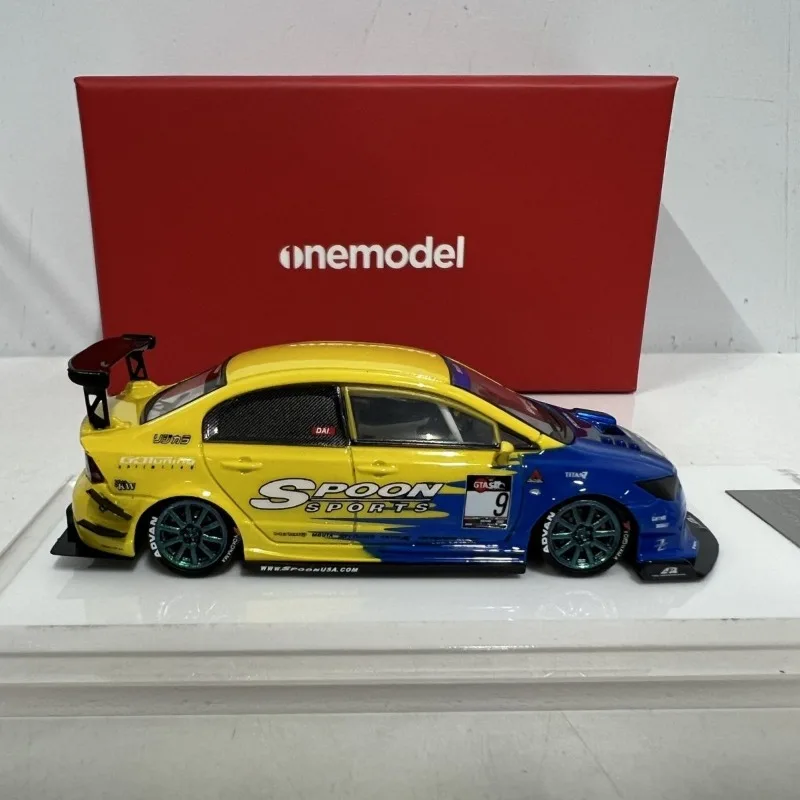 Diecast 1/64 Scale Honda Spoon Type R No. 9 Racing Car Model Resin Honda Spoon Type R Sports Car Model Decoration