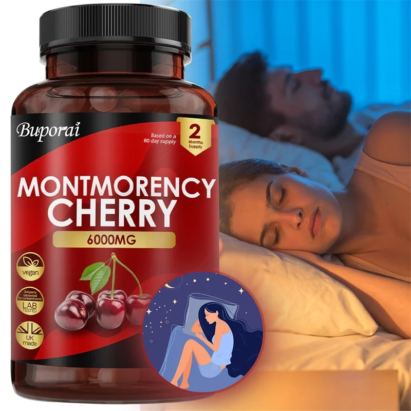 

Montmorency Cherry 6000MG - Helps Maintain Joint Health & Uric Acid Balance, Improves Sleep Quality, and Provides Immune Support