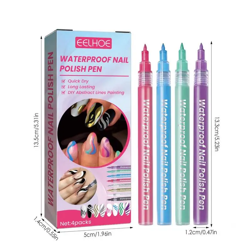 Nagel farbe Stift 4pcs schnell trocknen Nail Art Graffiti Stift wasserdicht Nagellack Stift für Nail Art DIY Zeichnung keine Basis und Dec klack Nr.