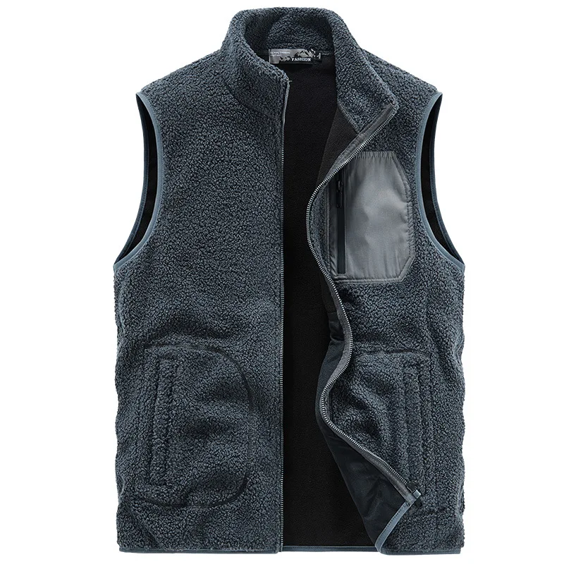 2023 Winter neue mittlere Alter Weste Lamm Fleece Mode warme Weste doppelseitige Samt Papa Tank Top Teddy Samt Weste