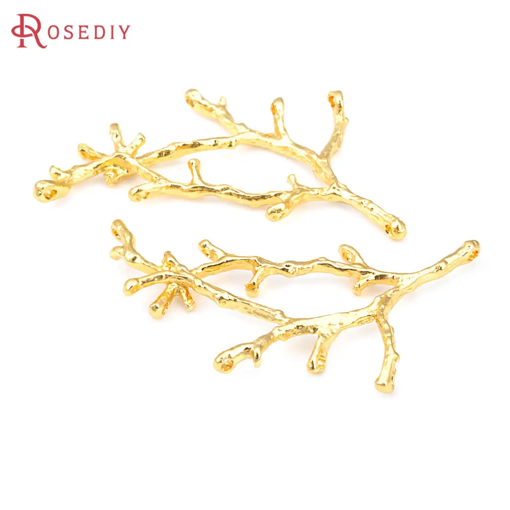 10PCS Gold Color Zinc Alloy Tree Branch Connector Charms High Quality Diy Jewelry Making Necklace Earrings Accessories for Women
