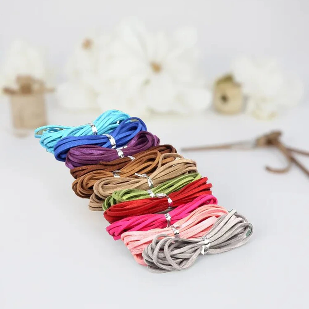 OlingArt 3*1.5mm 6M Flash Faux Suede Leather Cord Accessory women earrings Bracelet choker necklace DIY jewelry making