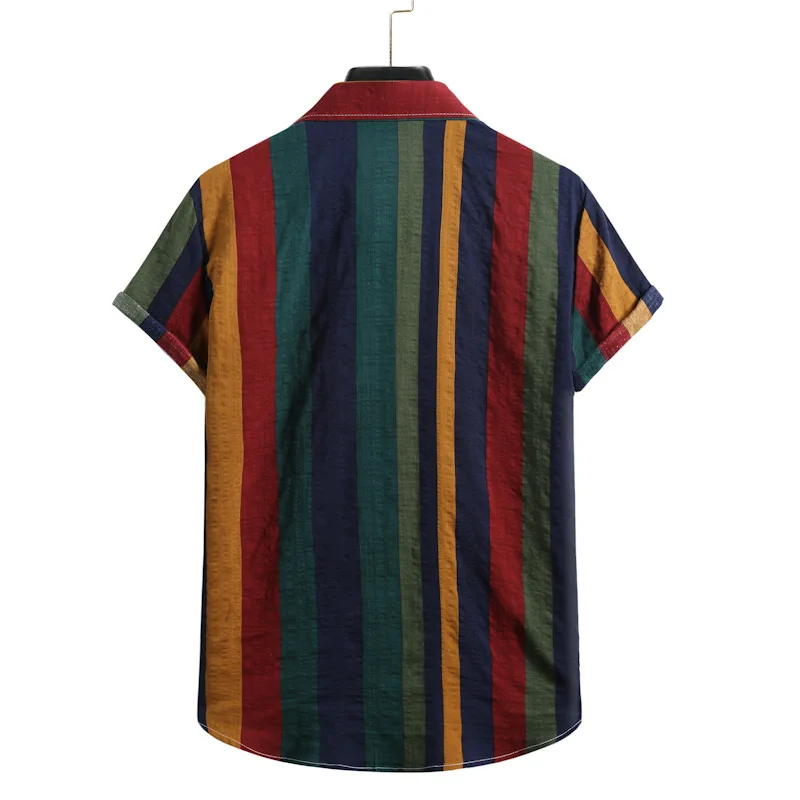 Koszule z krótkim rękawem Koszula męska Luksusowa koszula męska Odzież męska Modne bluzki T-shirty towarzyskie Hawajska bawełna Oversize