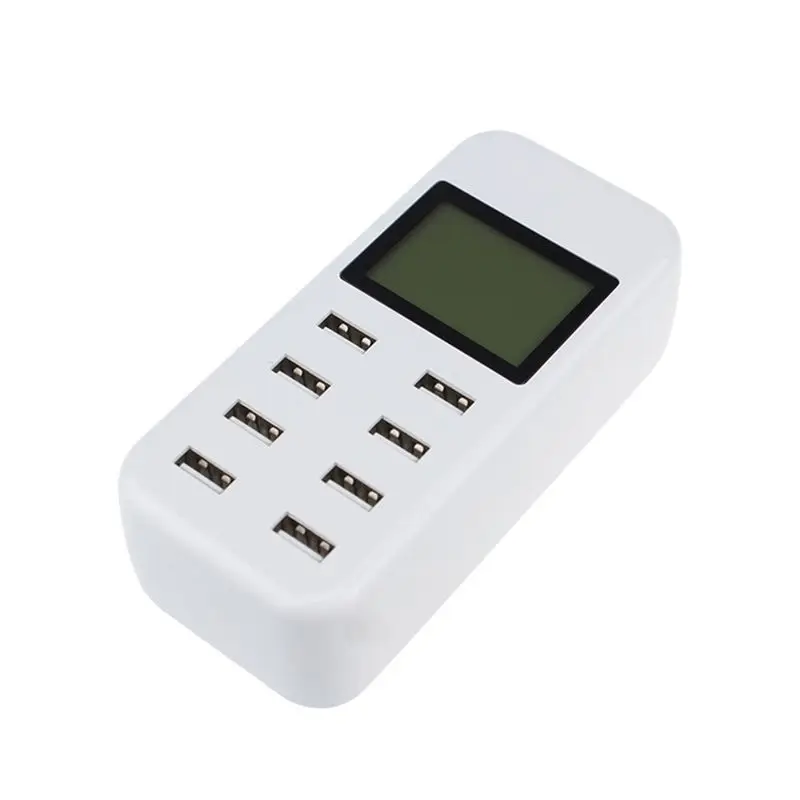 A23F-8Port Smart USB Fast Charging Hub With LCD 40W Multiport USB Charging Station Wall Travel For For Ipad