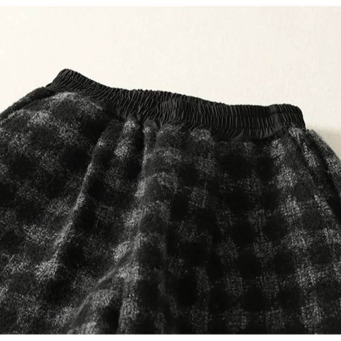 الرجعية منقوشة بنطال ذو قصة أرجل واسعة حجم كبير عادية تسع نقاط Thiened المرأة الهتاف مستقيم أنبوب بنطلون الخريف الشتاء القطن