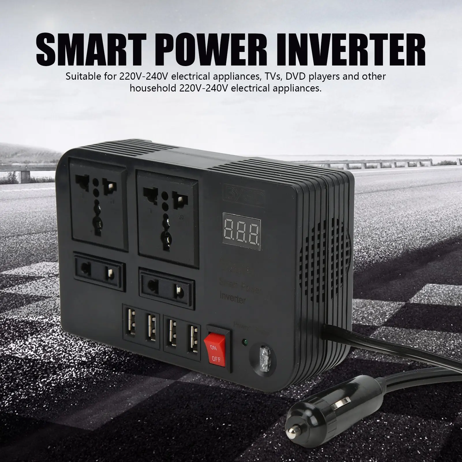 

Инвертор мощности от 12 В до 600 Вт, модифицированный синусоидальный преобразователь напряжения прикуривателя, универсальный для автомобиля