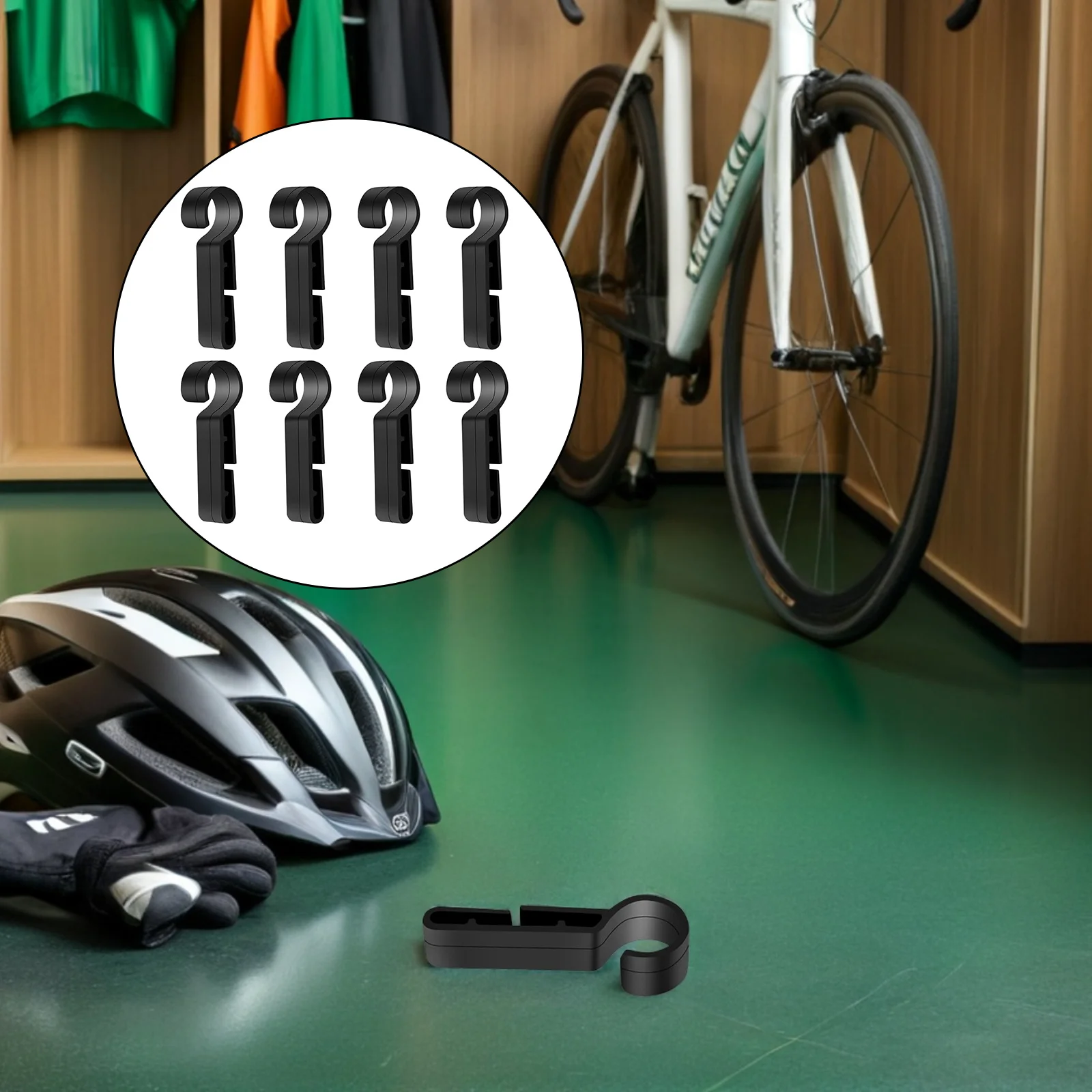 

8 шт., черные зажимы для фар, пластиковая каска, зажим для светильника для фар, крючок для крепления, строительное защитное снаряжение