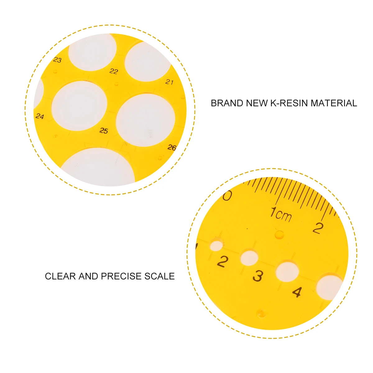 Transparent Circle Templates Ruler Professional Drawing Template for Fractional Measurement Network Technique Drafting Geometry