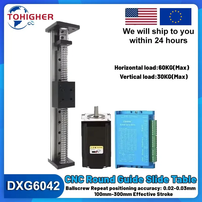 Cnc  Linear Guide Rail Table Kit Sliding Table 60mm width Rail Ball Screw Motion Stage Single Axis for Nema23 57 Stepper Motor