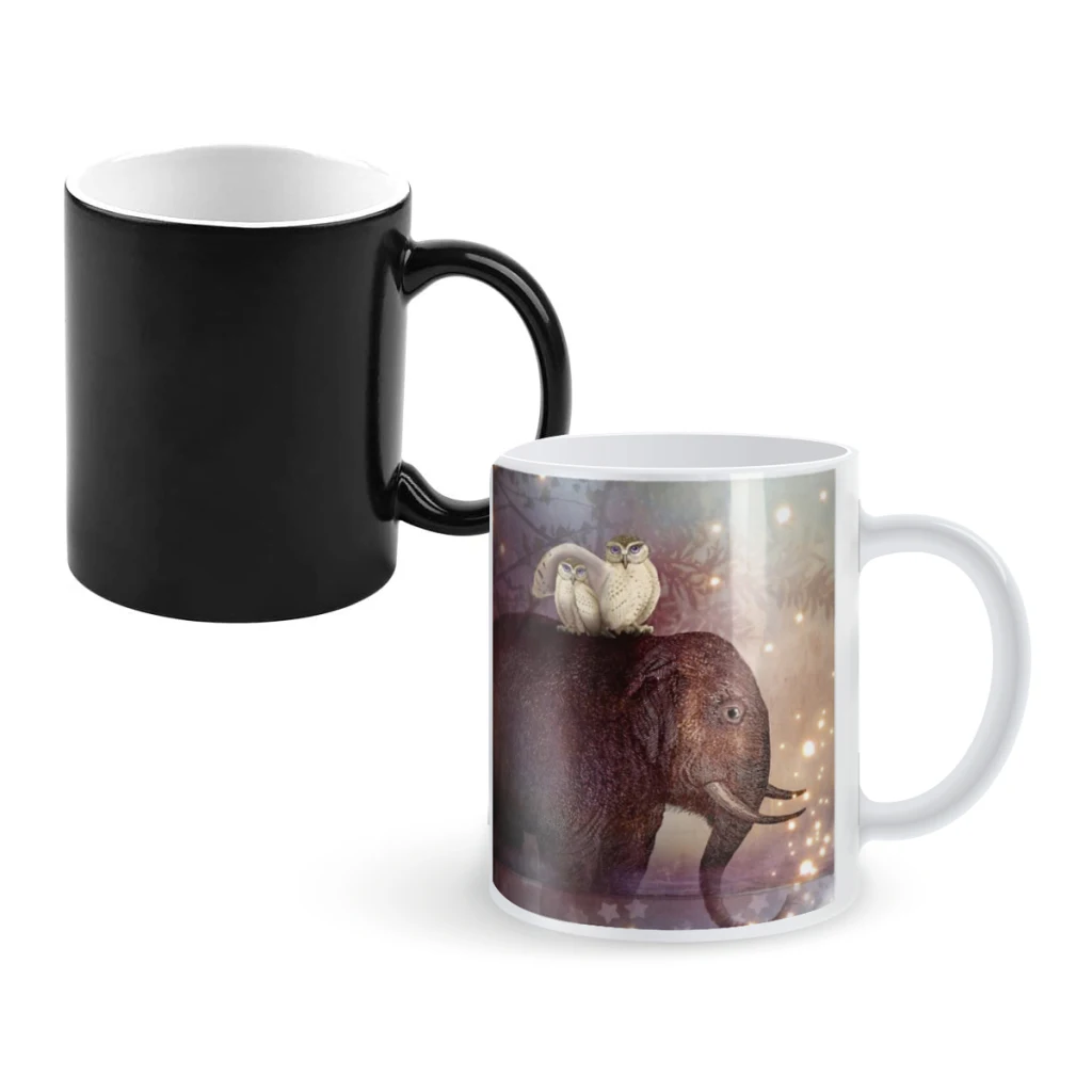 

Riding through the nightCoffee Mugs And Mug Creative Color Change Tea Cup Ceramic Milk Cups Novelty Gifts