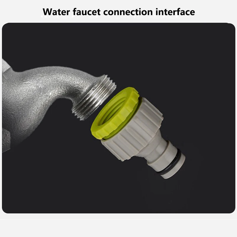 

The water faucet outlet has a quick-connect interface with threaded connection and double inner diameters. It is easy to install