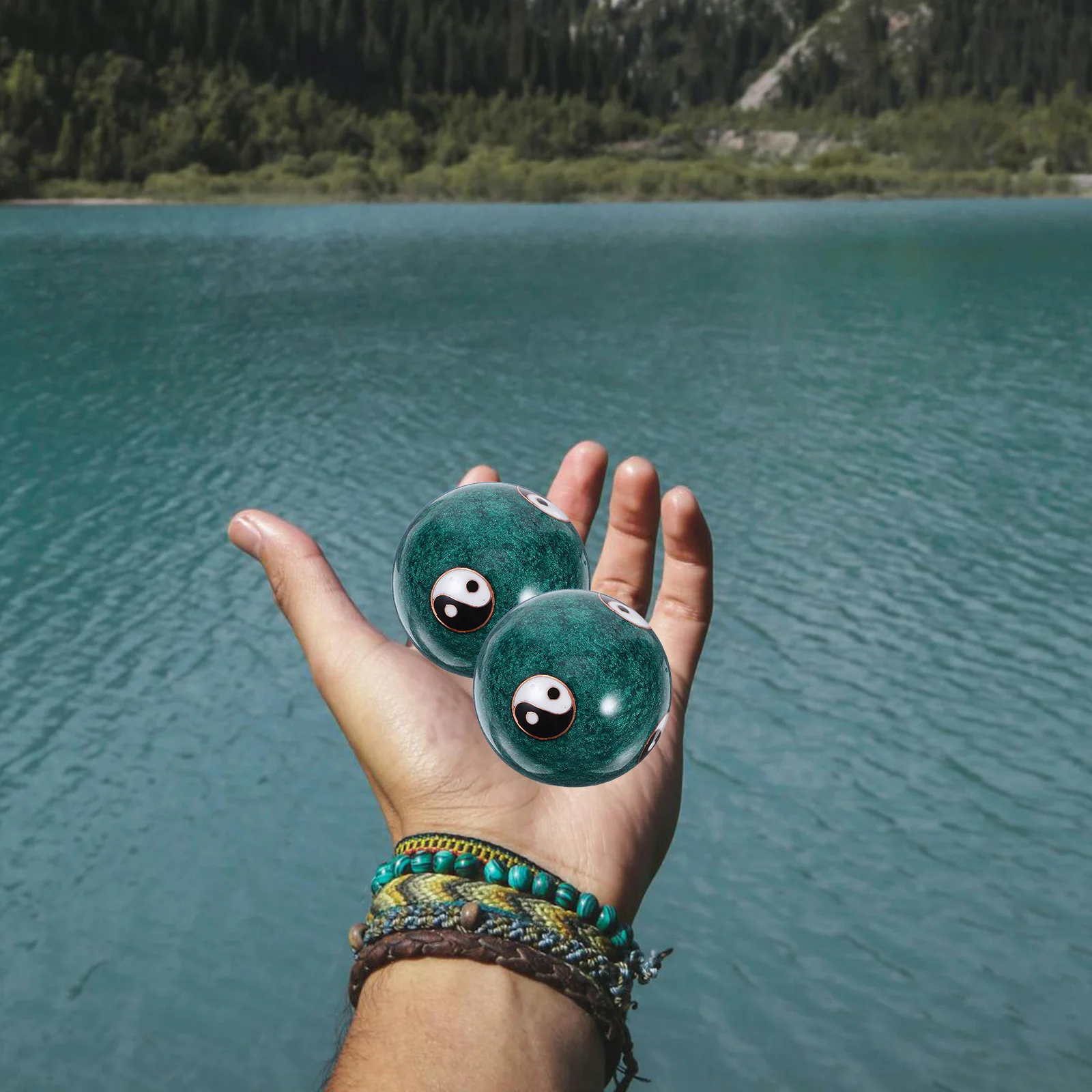 

GLEAVI 1 пара упражнений для рук Баодин эмалированный массаж фитнес-сфера для женщин и мужчин снятие стресса здоровая терапия