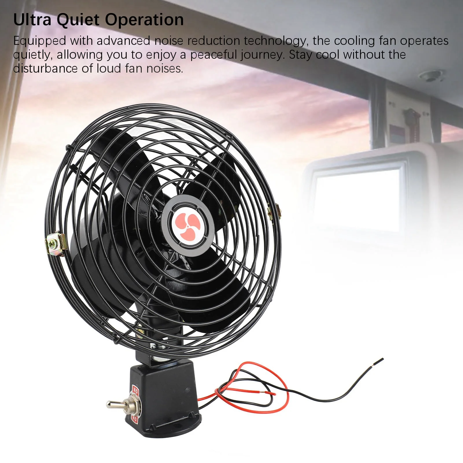 12V Car Fan 12V RV Cooling Fan 12V RV Cooling Fan with 2 Speed  Heavy Duty Quiet Metal Car Fan for Truck RV Car Boat Bus