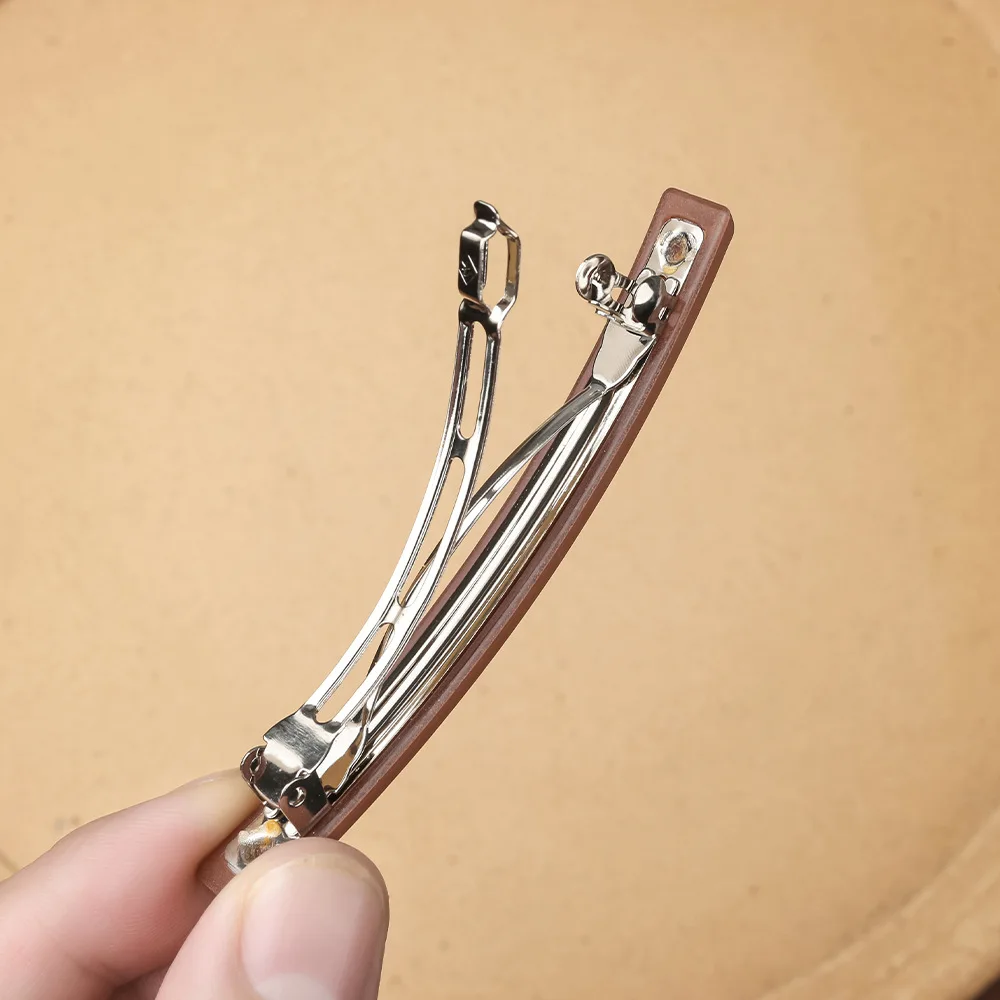 Simple Frosted Spring Clip for Women Korean Half Tied Ponytail Clip Back of The Head 8.5cm Square Spring Steel Ponytail Hairpin