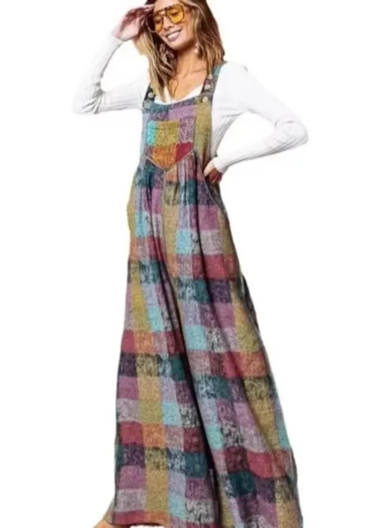 

женские разноцветные широкие брюки в клетку из флиса