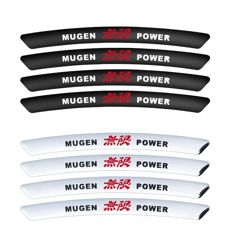 4Pcs Aluminium Mugen Power Car Wheel Rim Stickers Emblem Badge For Honda Mugen Inspire XRV CRV URV CRZ Fit Pilot Type R Type S