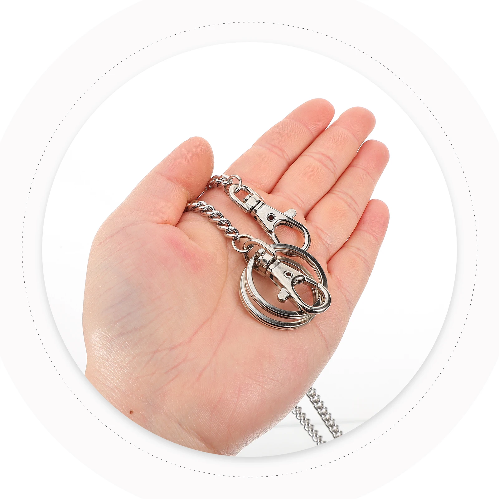 

Wallet Chain 45cm Metal Lobster Clasp Keyring Decorative Belt for Men Women Jeans Pants Trousers Long Pocket Durability Reliable