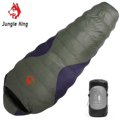 Imagen 1 del producto JUNGLE KING CY660 4 estaciones 3 tipos de espesor Camping viajes senderismo pato blanco abajo relleno de plumas momia abajo sacos de dormir