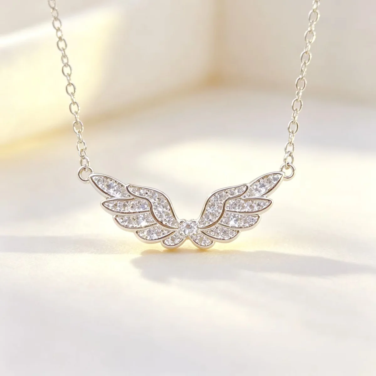 Y2K Creativity Angel Wings Unique Design Pendant Necklace Classic Accessories All-match Personality Clavicle Chain Charm Jewerly
