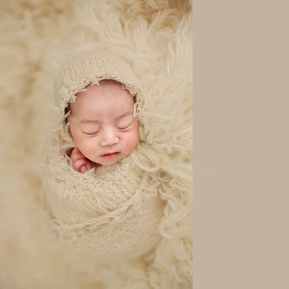 

Mohair Hollow Knit Beige Baby Wrap Newborn Boy Girl Photography Photo Prop Soft Comfortable Newborn Baby Wraps