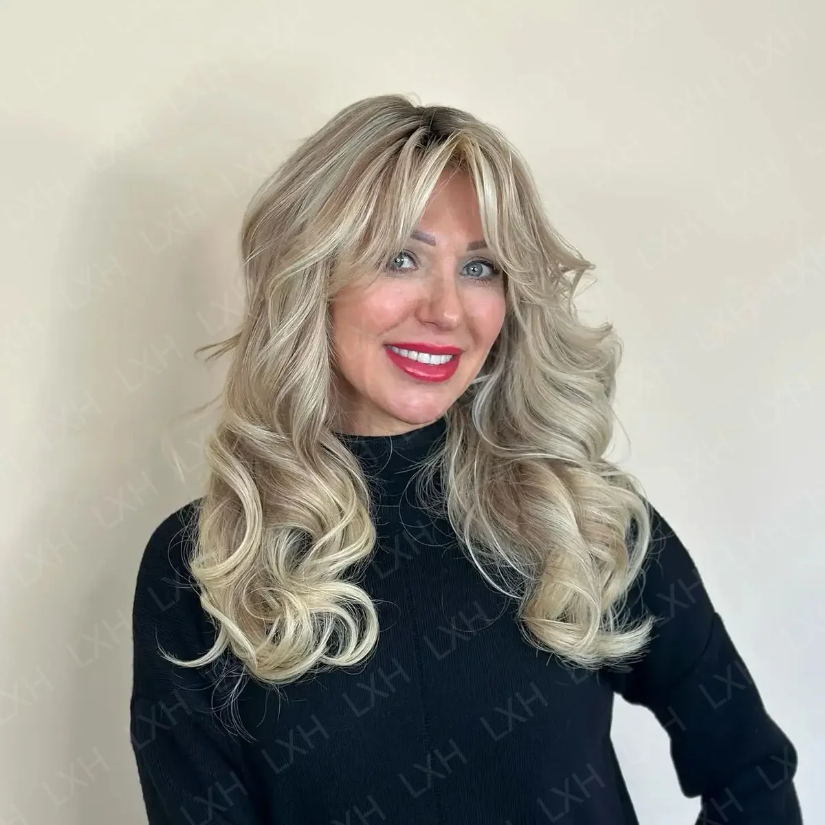 Soft Highlight Blond Long 24inch Body Wave hair HD lace front wig, suitable for women's wig With Baby Hair Heat Resistant wig