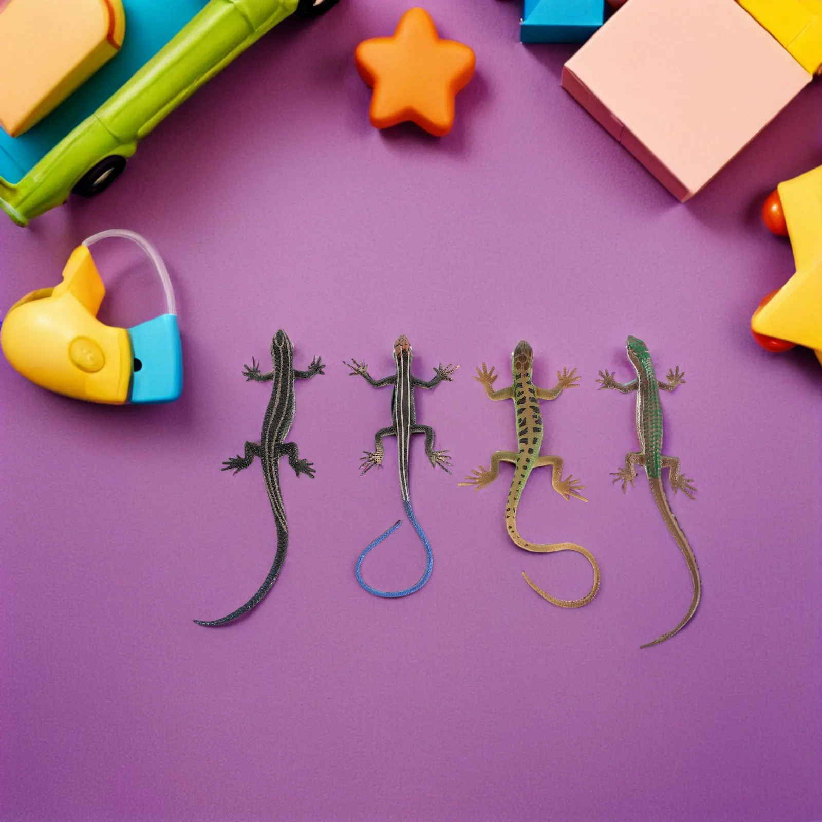 

Набор из 4 реалистичных пластиковых фигурок ящериц для декора вечеринок, украшения рабочего стола и образовательных занятий