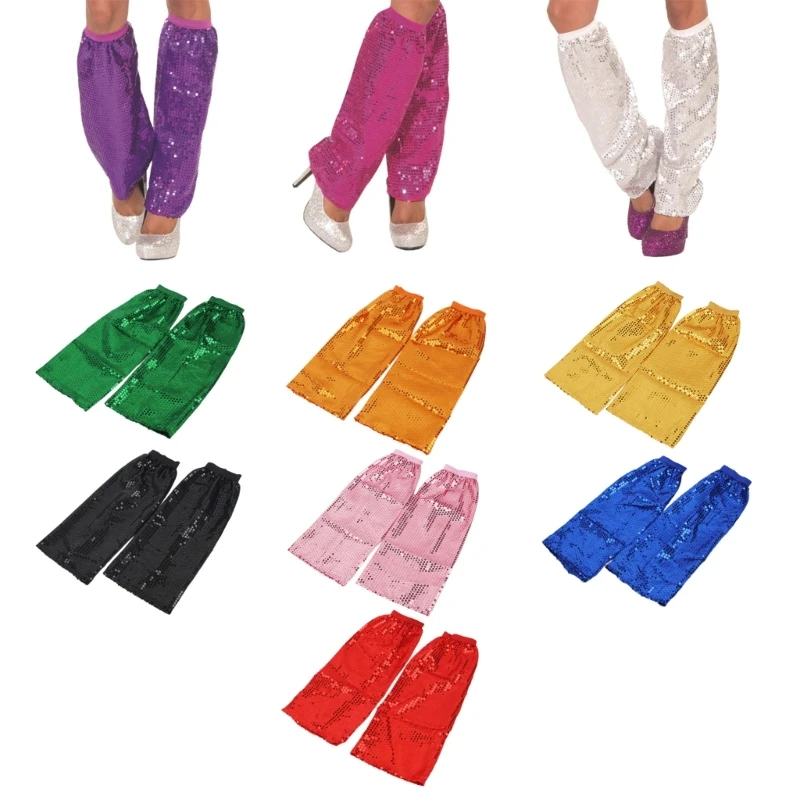 Sequins Long Leg Socks Elastic Cuffs Leg Warmers Glitter Legwamers 80 Raves Costume Trendy Leg Sleeve Gifts