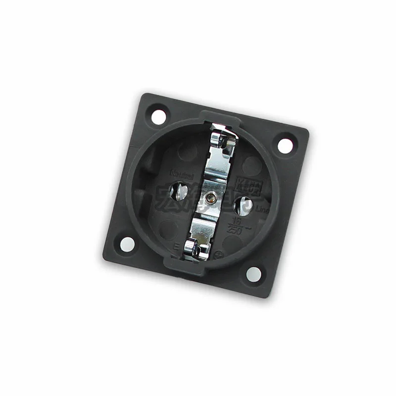 1 Uds FI-E30 toma de tarjeta ensamblada de tipo europeo AC220-250V 16A EU Euro Schuko 2 pines IEC entrada enchufe de chasis