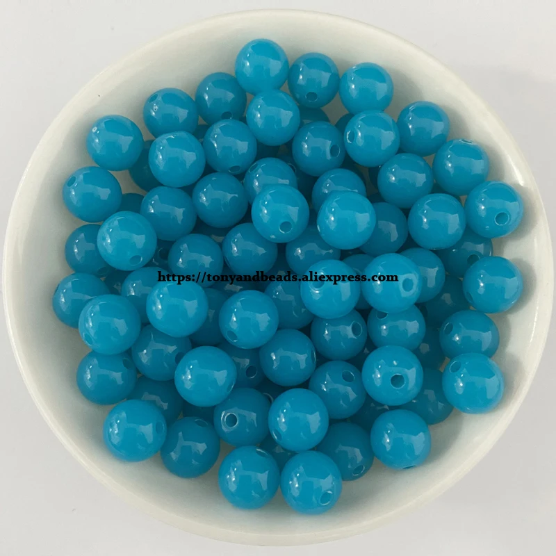 Shine Acrylic (Not Fluorescence) Round Spacer Beads 6 8 10 MM Pick Colour For Jewelry Making DIY