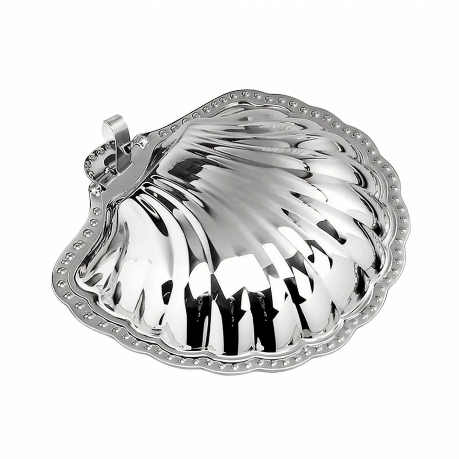 Steel Butter Container with Raised Groove Edges and Knife for Elegant Dessert Spread Presentation