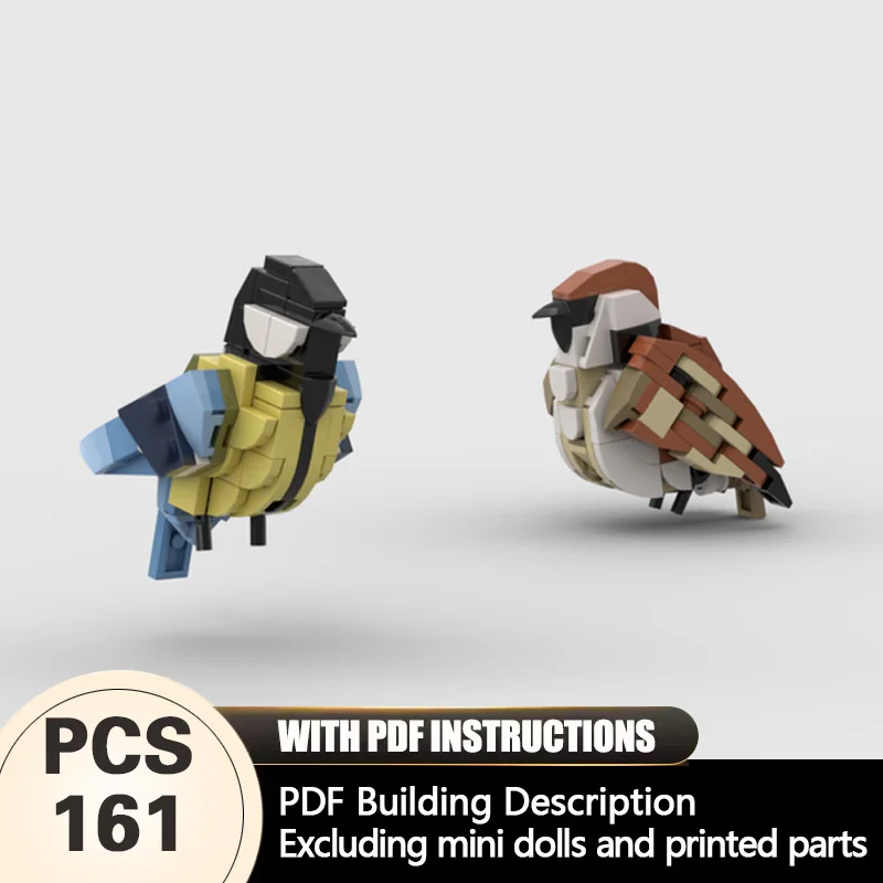 

Creators Animal Series Model MOC Building Bricks House Sparrow & Great Tit Modular Technology Gift Holiday Assemble Children Toy