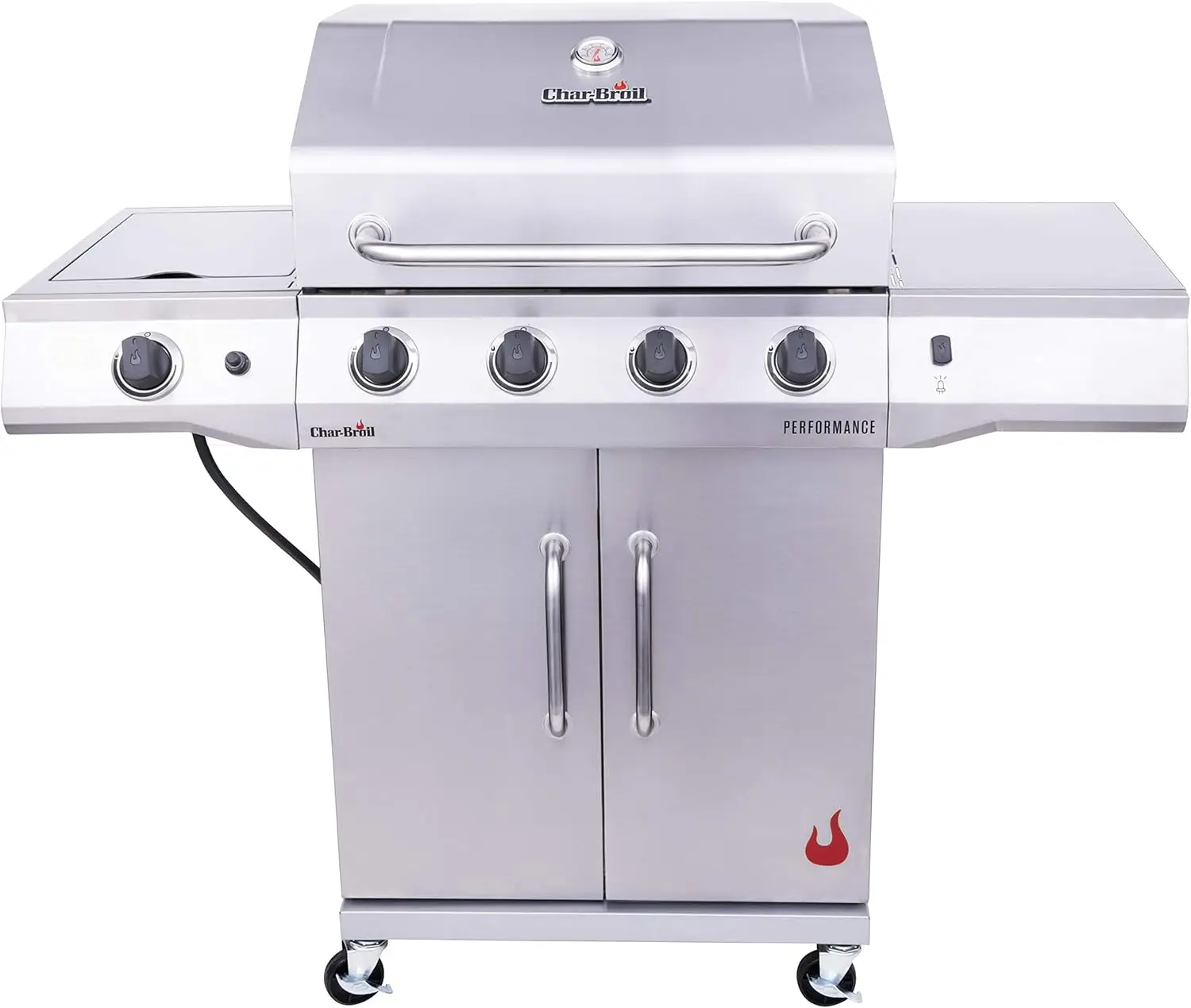 Performance Series Convective 4-Burner with Side Burner Cabinet Propane Gas Grill, Stainless Steel - 463354021