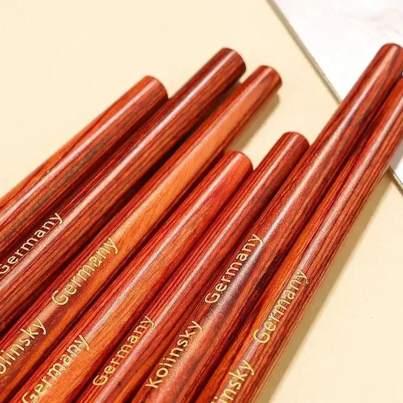 Kolinsky Acrylic Brush Wood Handle Nail Art Mink Brush Gel Builder Nail Tools Manicure Brush Drawing Tools  12 Size