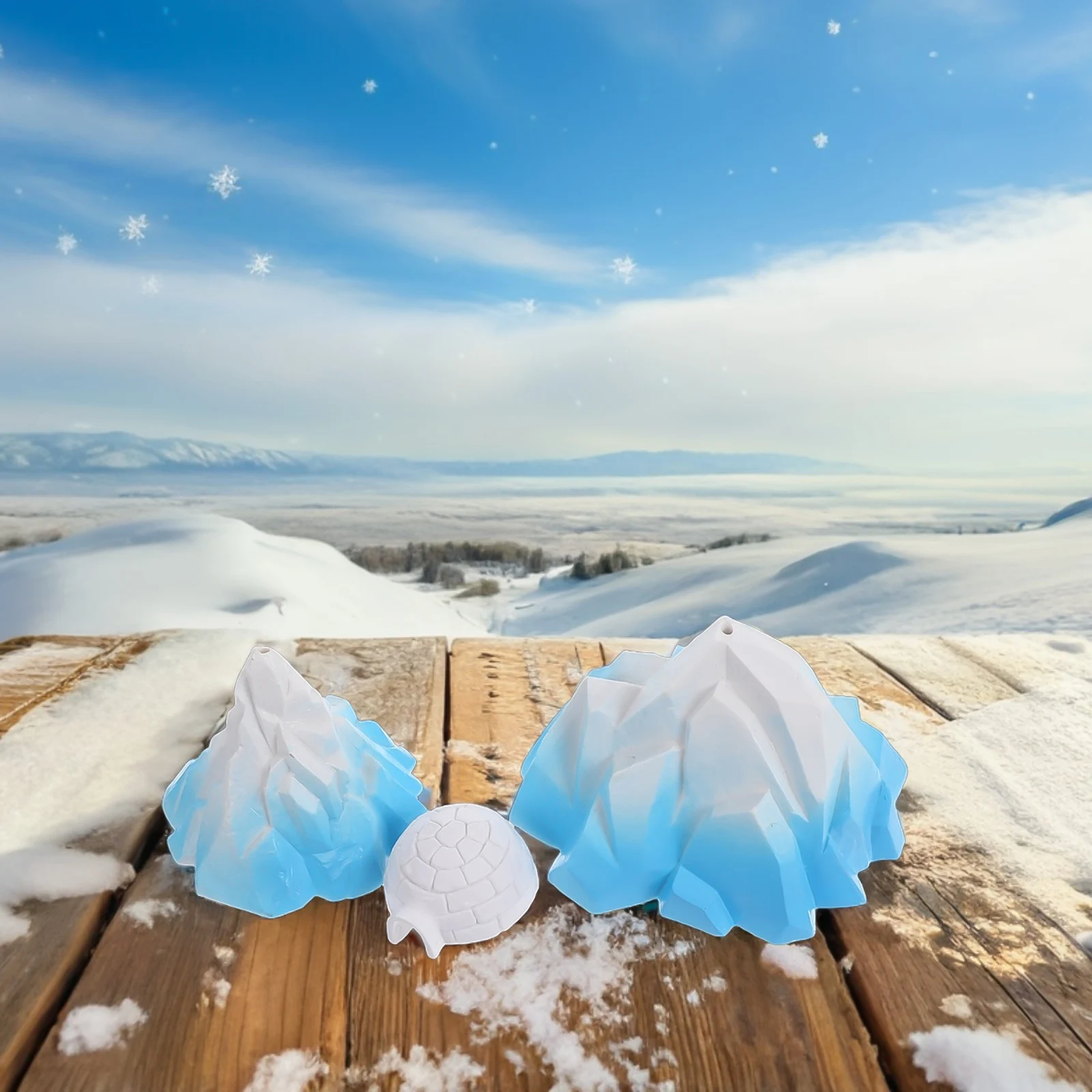 

3 Pcs Realistic Iceberg Decor Snow Mountain Micro Scene PVC Snow Mountain Micro Scene Garden Aquarium Friendly